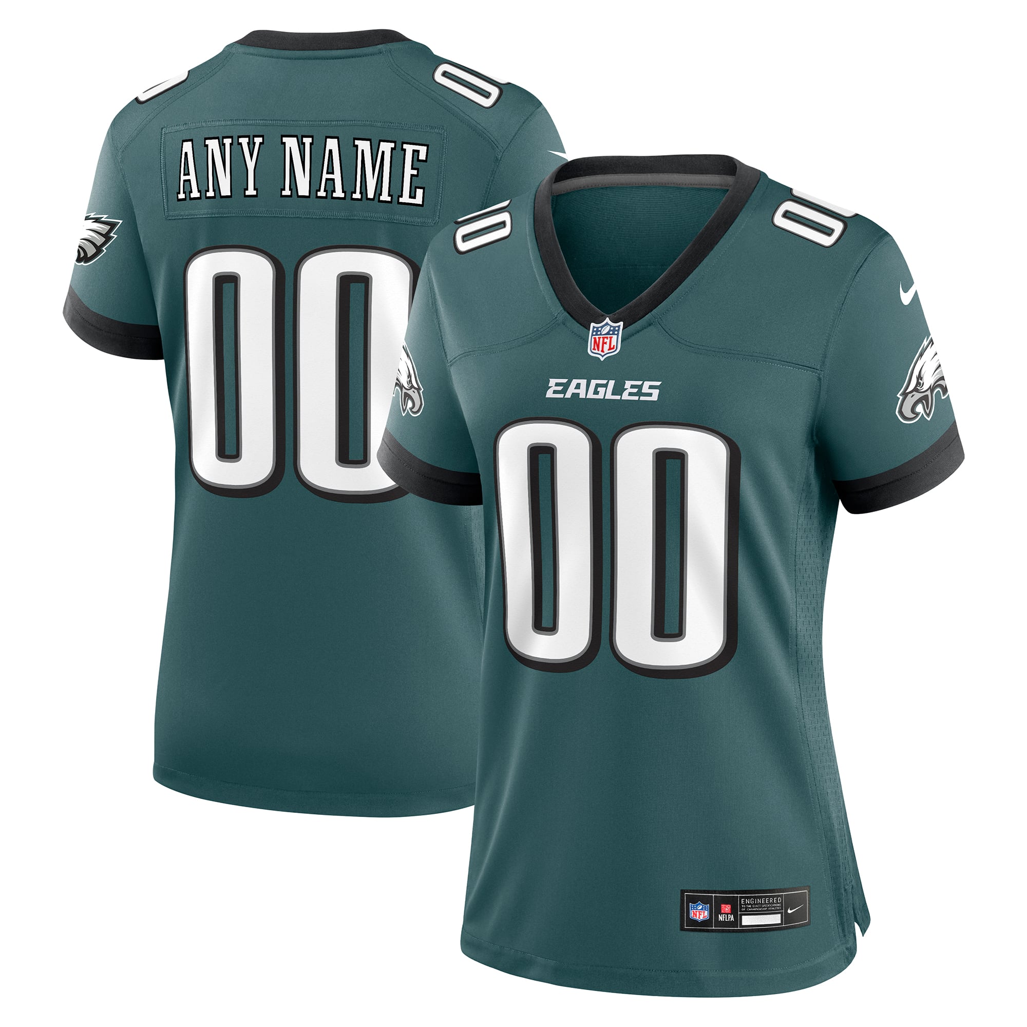 Camiseta Nike Home Game de los Philadelphia Eagles - Personalizada - Mujer