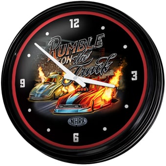 NHRA Rumble on the Track 18.75" Retro Lighted Wall Clock