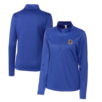 Women's Cutter & Buck  Blue Durham Bulls Clique Spin Eco Performance Half-Zip