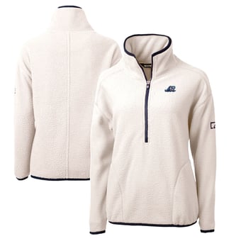 Women's Cutter & Buck Oatmeal West Michigan Whitecaps Cascade Eco Sherpa Fleece Half-Zip Jacket