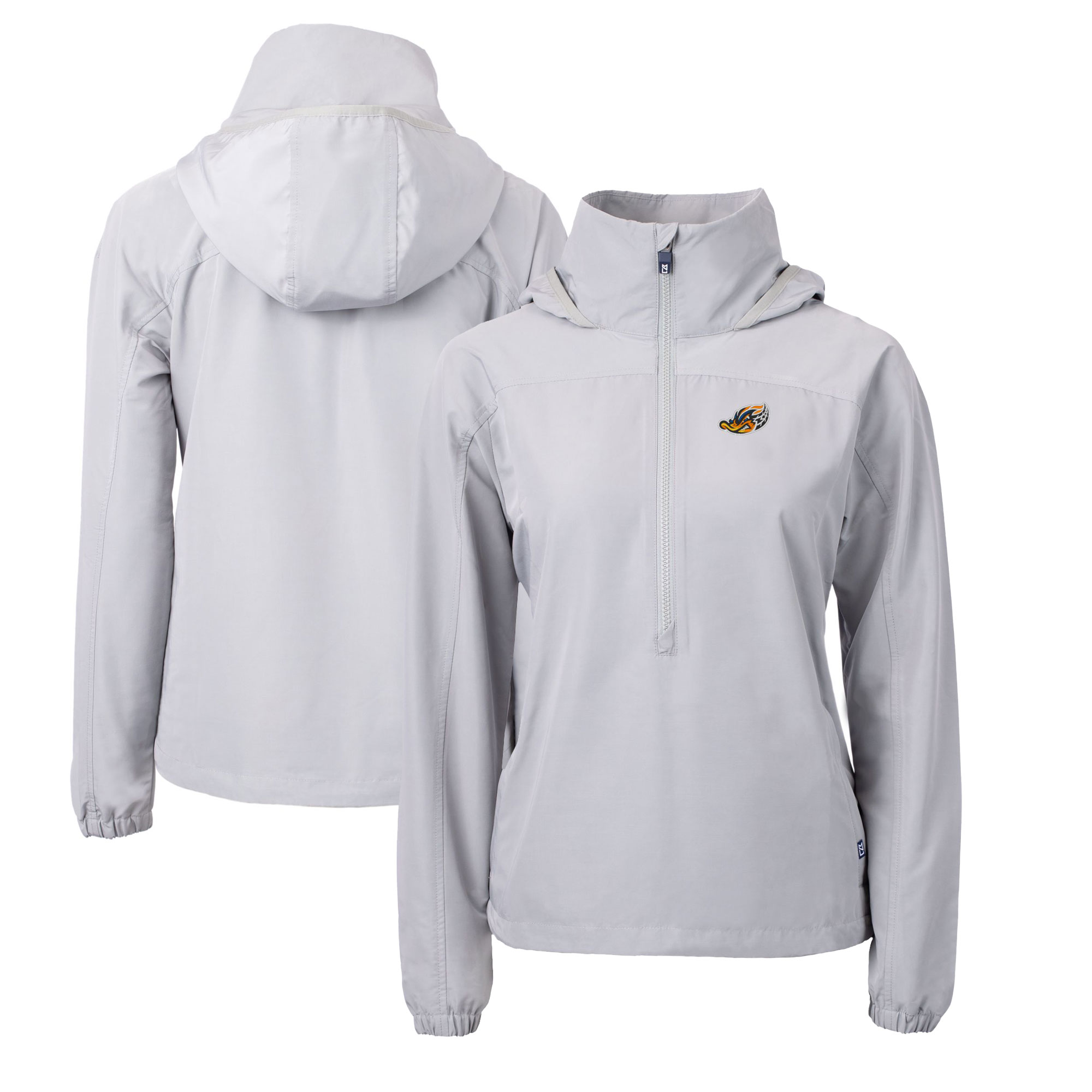 Women’s Cutter & Buck Gray Akron RubberDucks Charter Eco Recycled Half-Zip Anorak Jacket Women’s Cutter & Buck Gray Akron RubberDucks Charter Eco Recycled Half-Zip Anorak Jacket