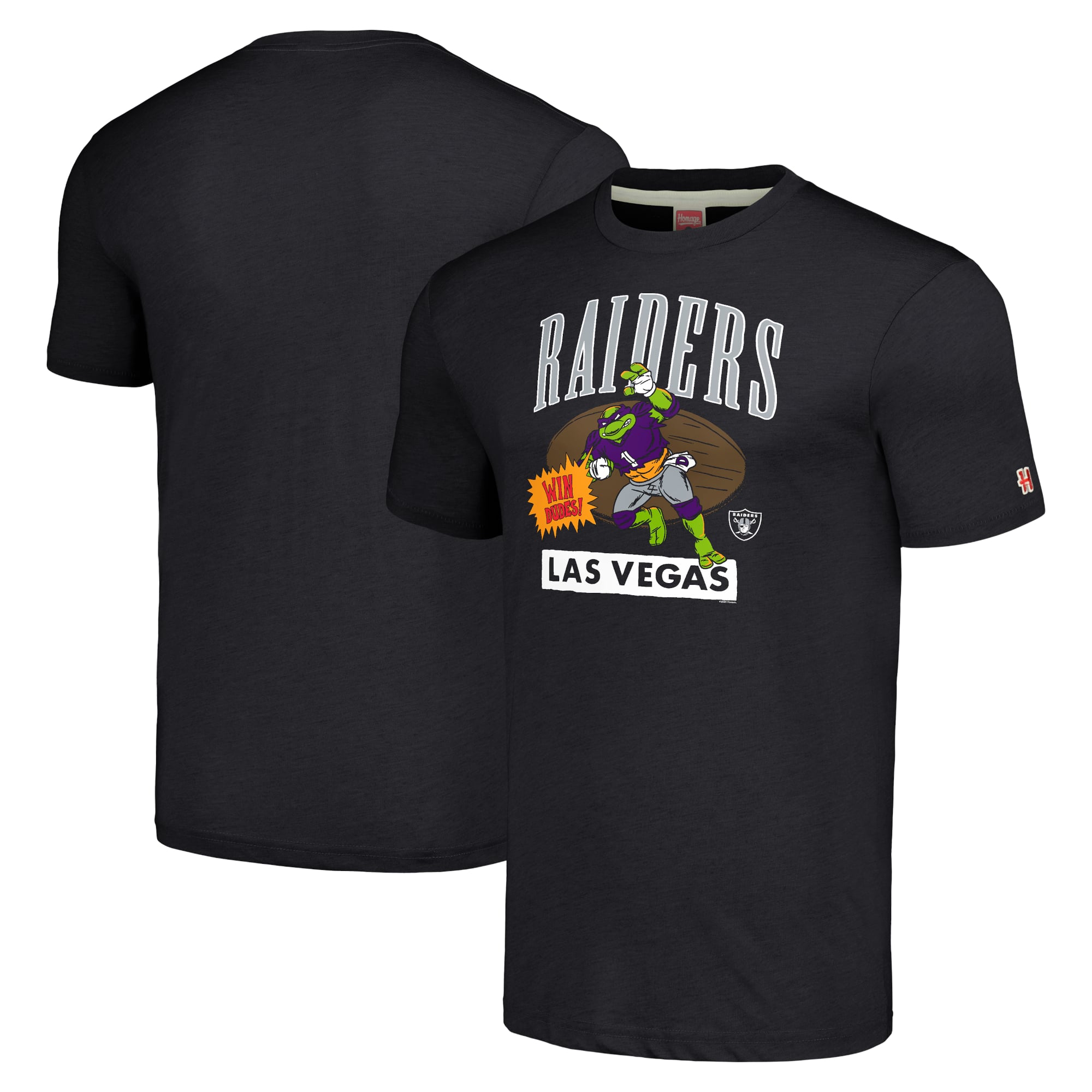 Men’s Homage Charcoal TMNT Donatello x Las Vegas Raiders Tri-Blend T-Shirt Men’s Homage Charcoal TMNT Donatello x Las Vegas Raiders Tri-Blend T-Shirt