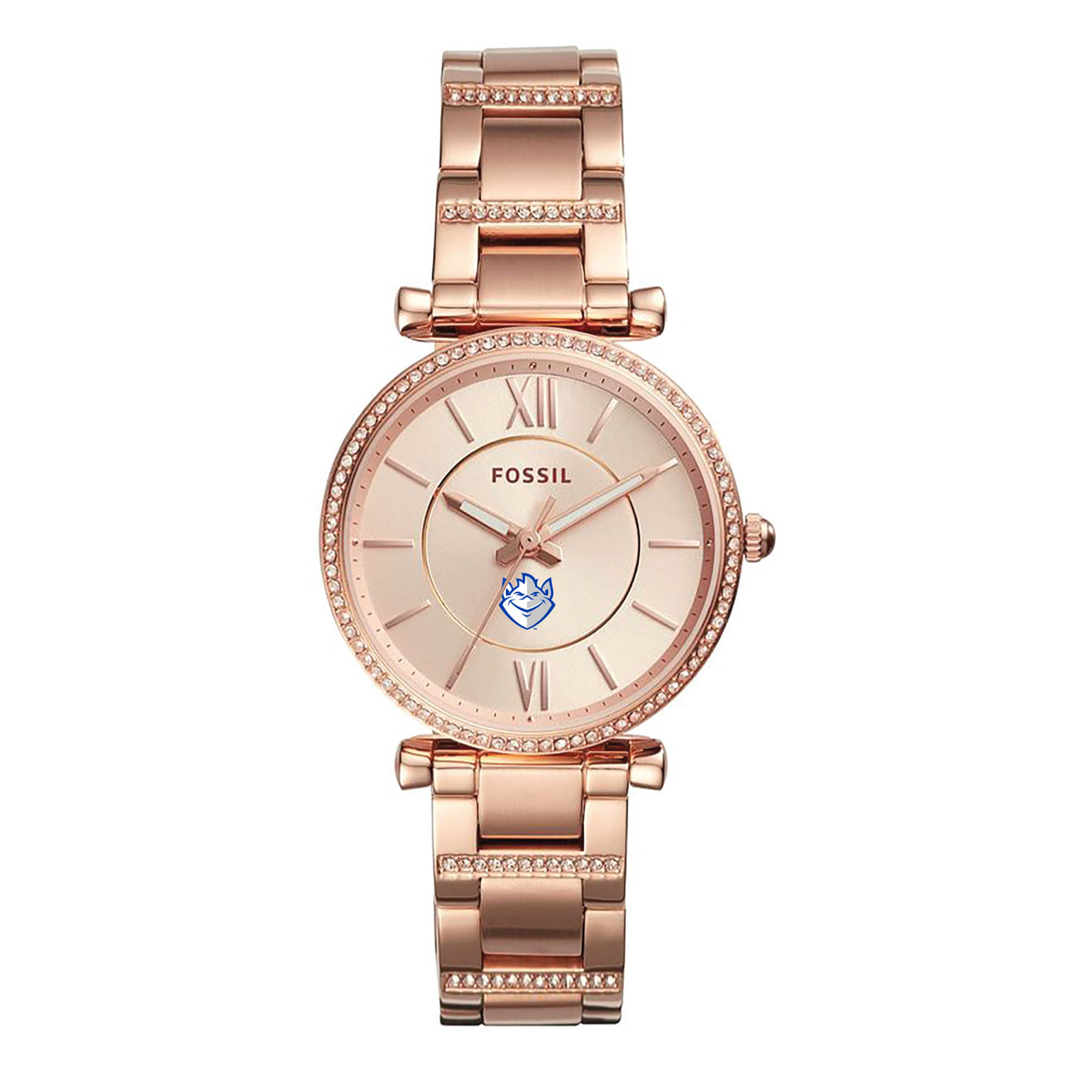 Women's Fossil Rose Gold Saint Louis Billikens Carlie Stainless Steel Watch