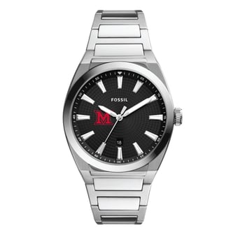 Men's Fossil Miami University RedHawks Everett Stainless Steel Watch