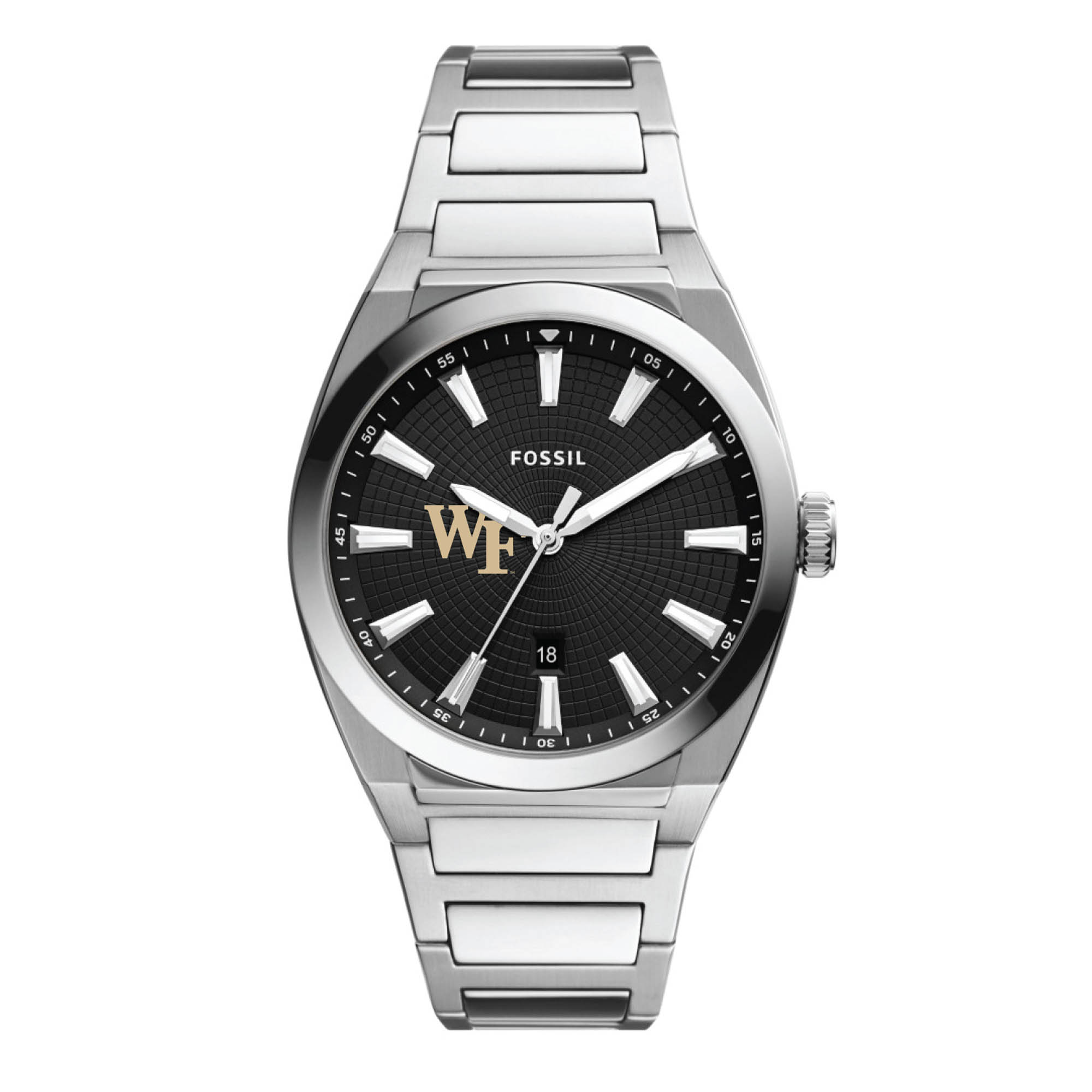 Men's Fossil Wake Forest Demon Deacons Everett Stainless Steel Watch