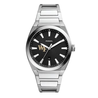 Men's Fossil Wake Forest Demon Deacons Everett Stainless Steel Watch