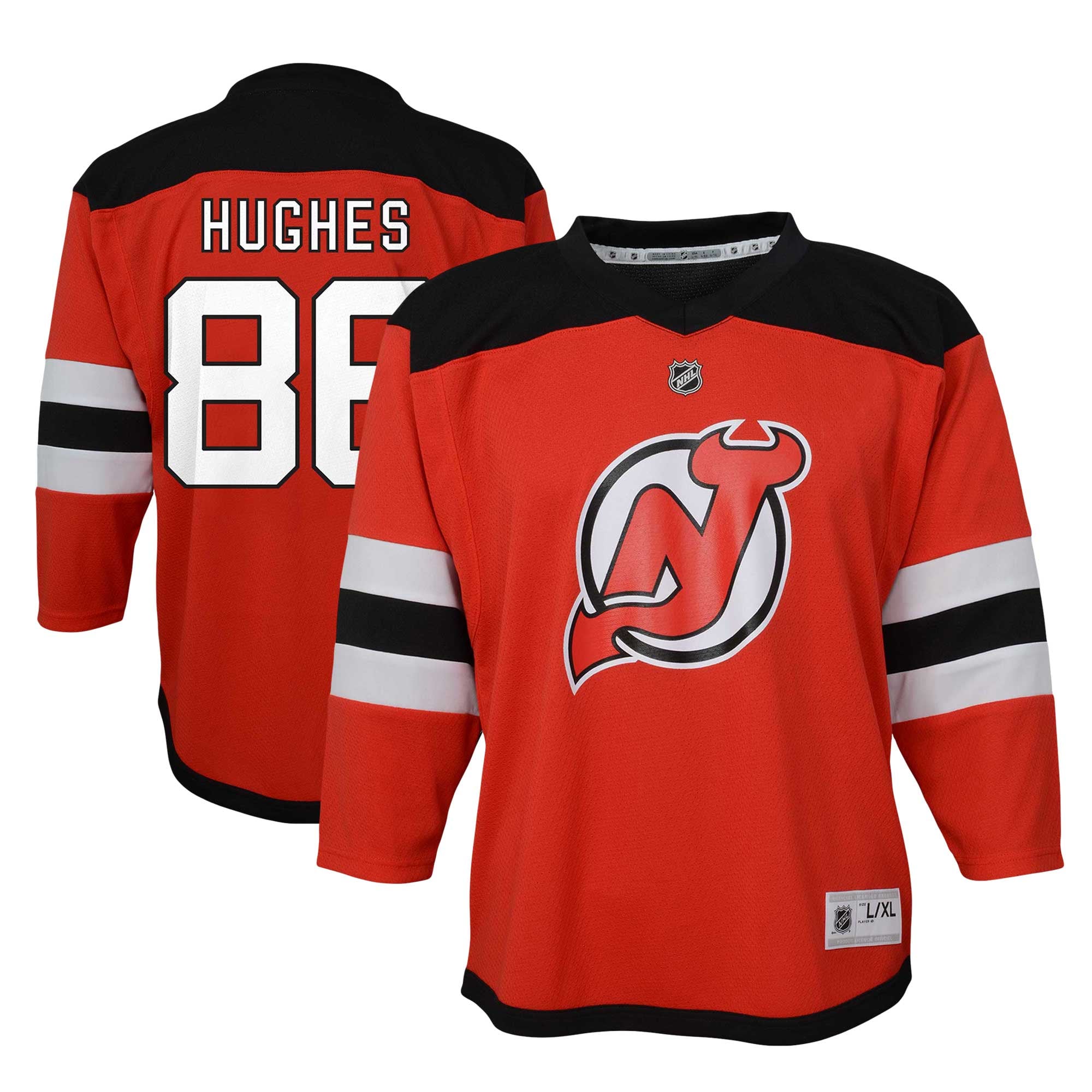Toddler Jack Hughes Red New Jersey Devils Home Replica Player Jersey