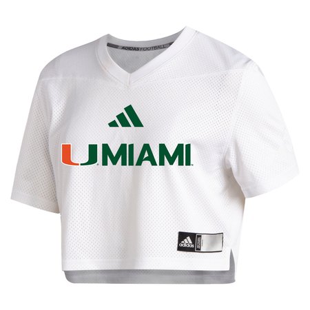 Women's adidas White Miami Hurricanes Crop Jersey
