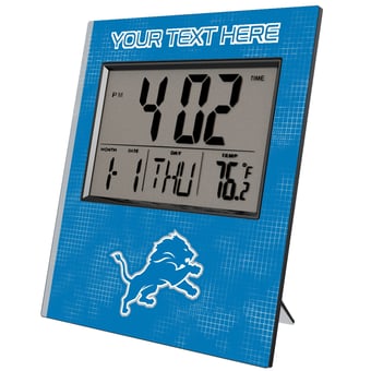 Keyscaper Detroit Lions Cross Hatch Personalized Digital Desk Clock