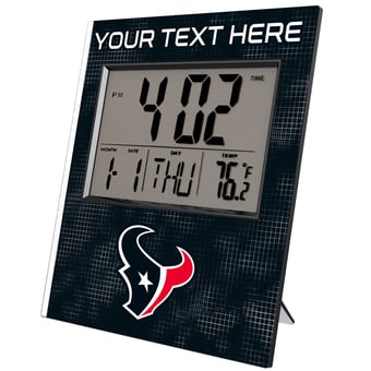 Keyscaper Houston Texans Cross Hatch Personalized Digital Desk Clock
