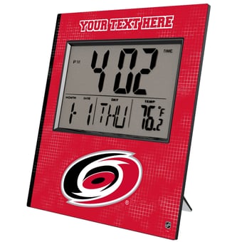 Keyscaper Carolina Hurricanes Cross Hatch Personalized Digital Desk Clock