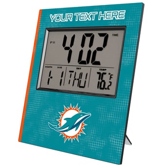 Keyscaper Miami Dolphins Cross Hatch Personalized Digital Desk Clock