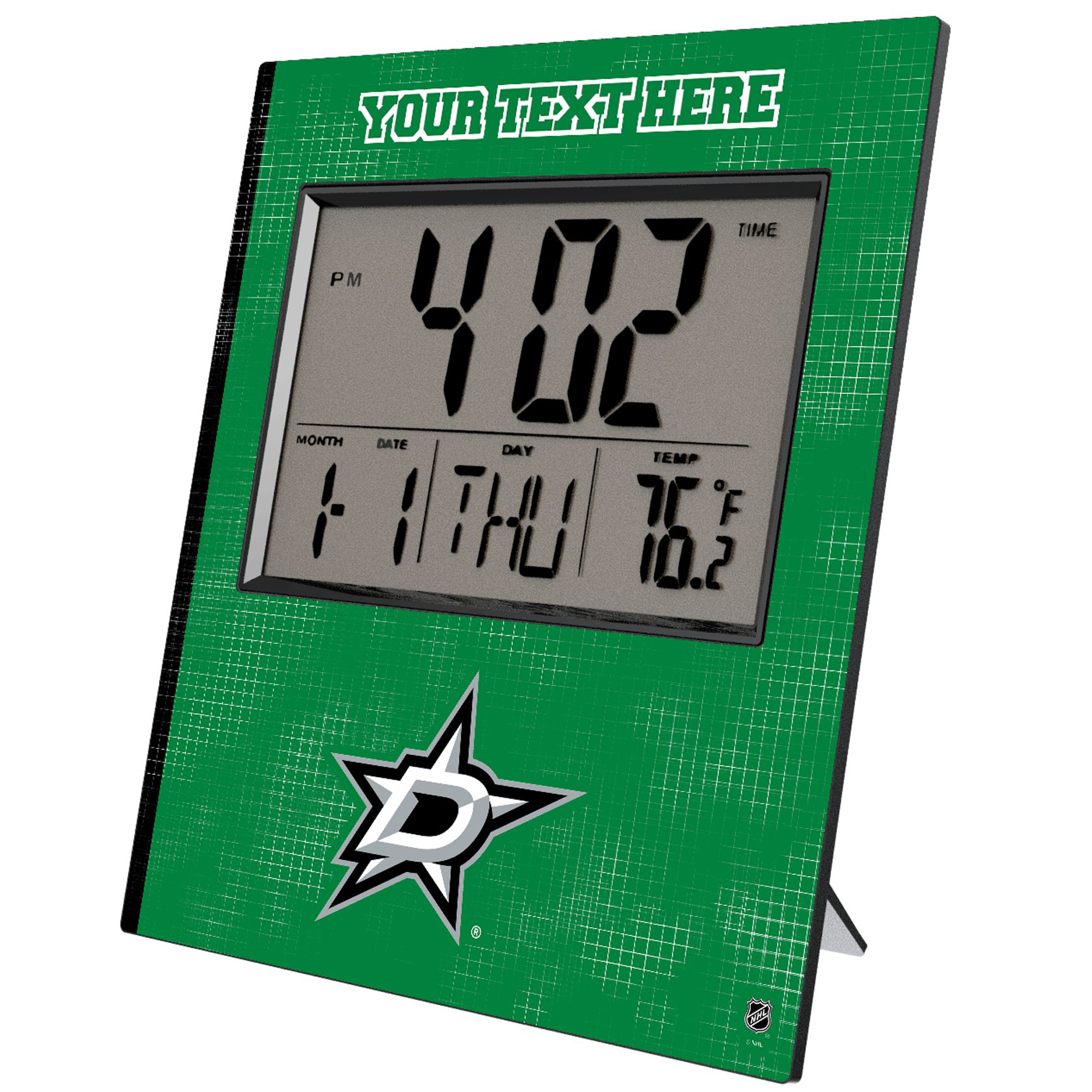 Keyscaper Dallas Stars Cross Hatch Personalized Digital Desk Clock Keyscaper Dallas Stars Cross Hatch Personalized Digital Desk Clock