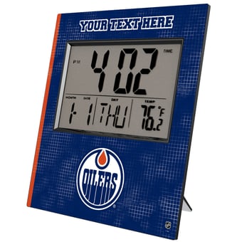 Keyscaper Edmonton Oilers Cross Hatch Personalized Digital Desk Clock