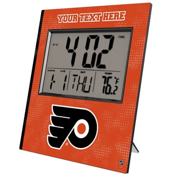Keyscaper Philadelphia Flyers Cross Hatch Personalized Digital Desk Clock