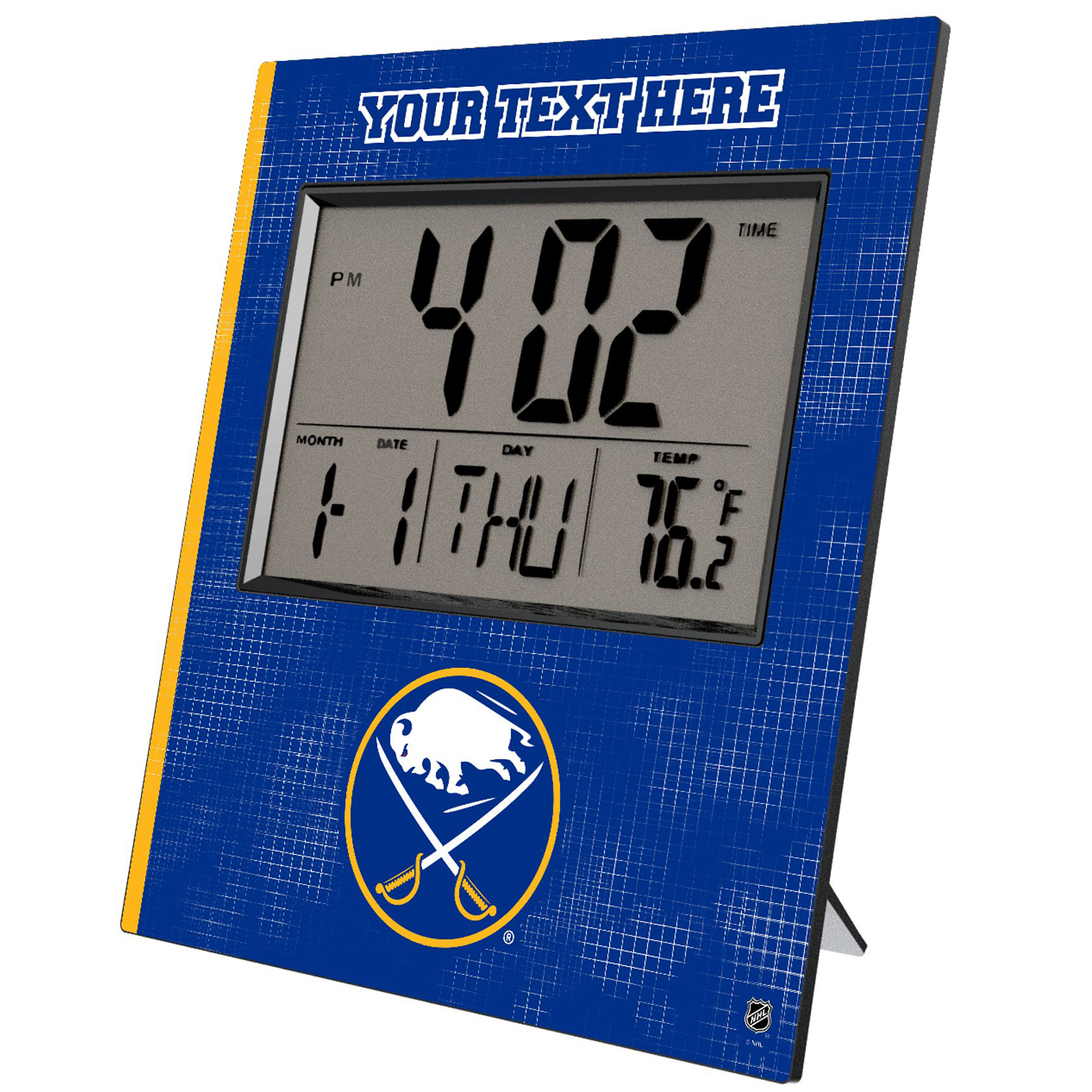 Keyscaper Buffalo Sabres Cross Hatch Personalized Digital Desk Clock Keyscaper Buffalo Sabres Cross Hatch Personalized Digital Desk Clock