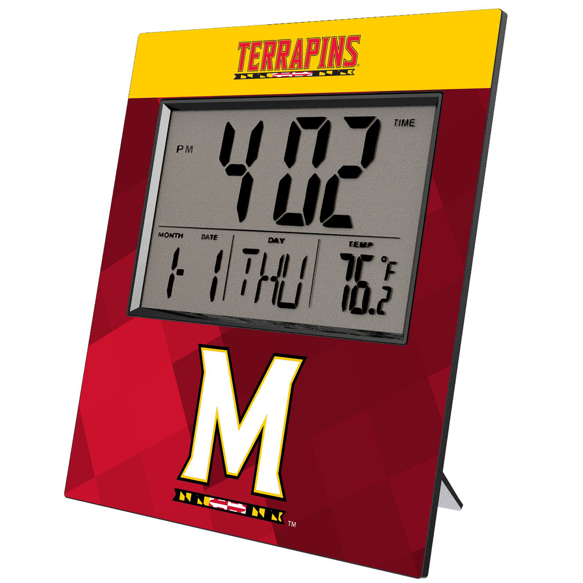 Keyscaper Maryland Terrapins Color Block Digital Desk Clock