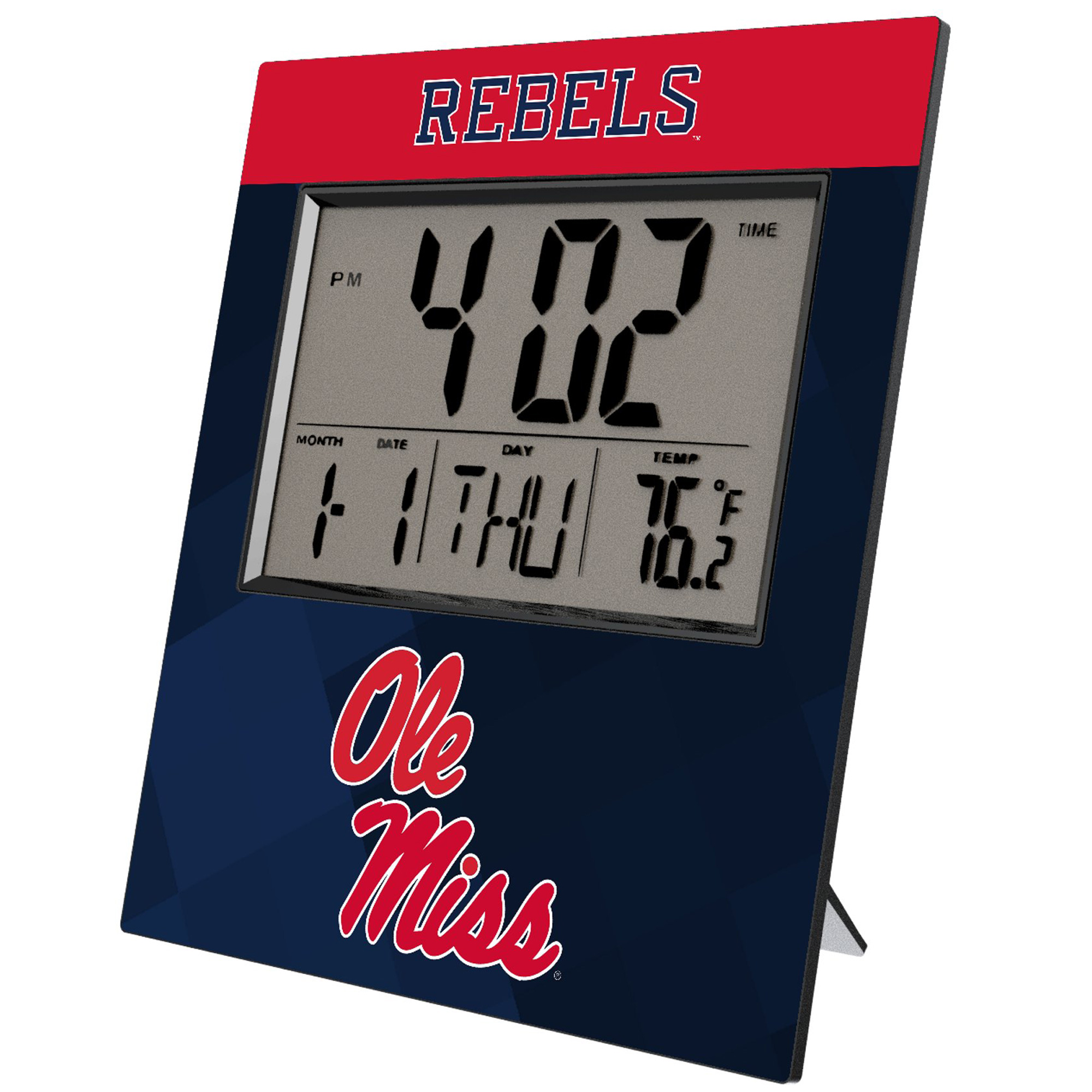 Keyscaper Ole Miss Rebels Color Block Digital Desk Clock