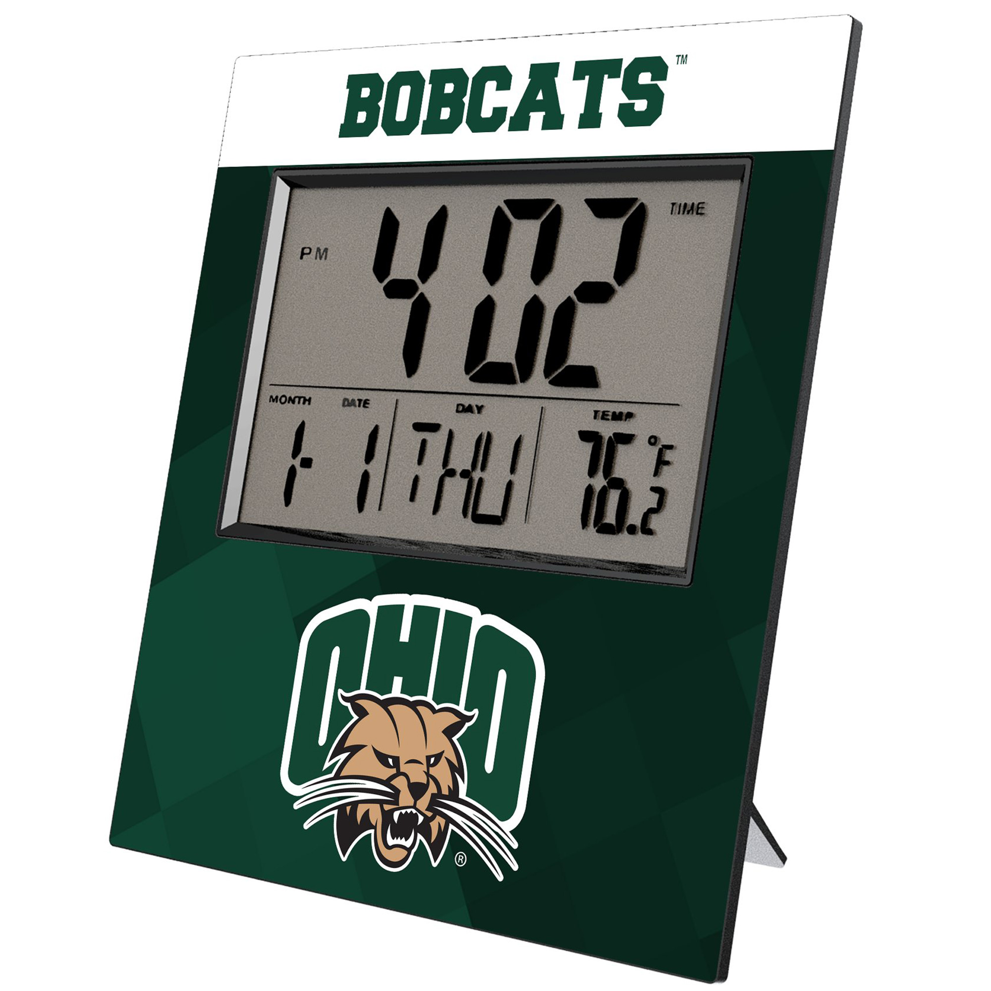 Keyscaper Ohio Bobcats Color Block Digital Desk Clock