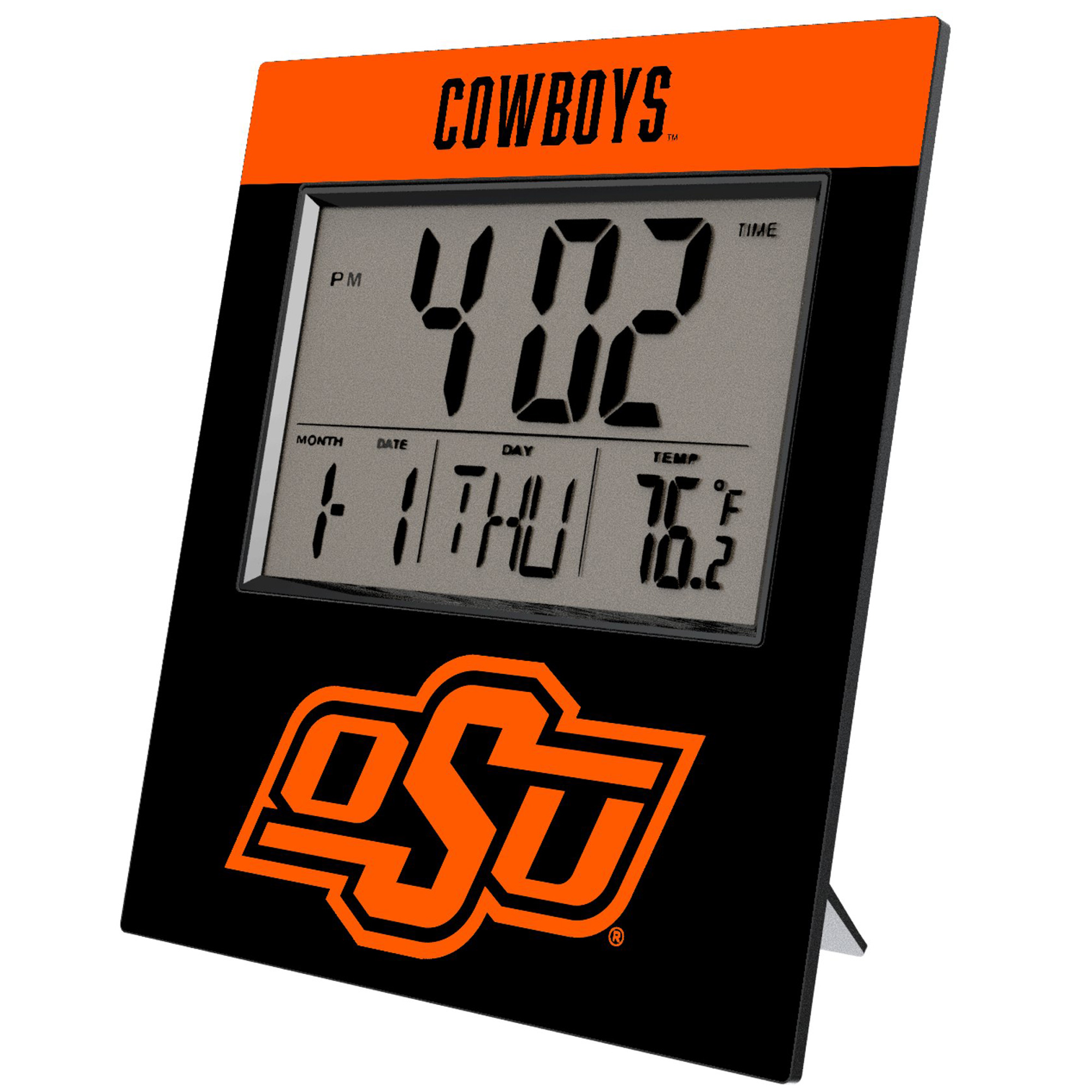 Keyscaper Oklahoma State Cowboys Color Block Digital Desk Clock