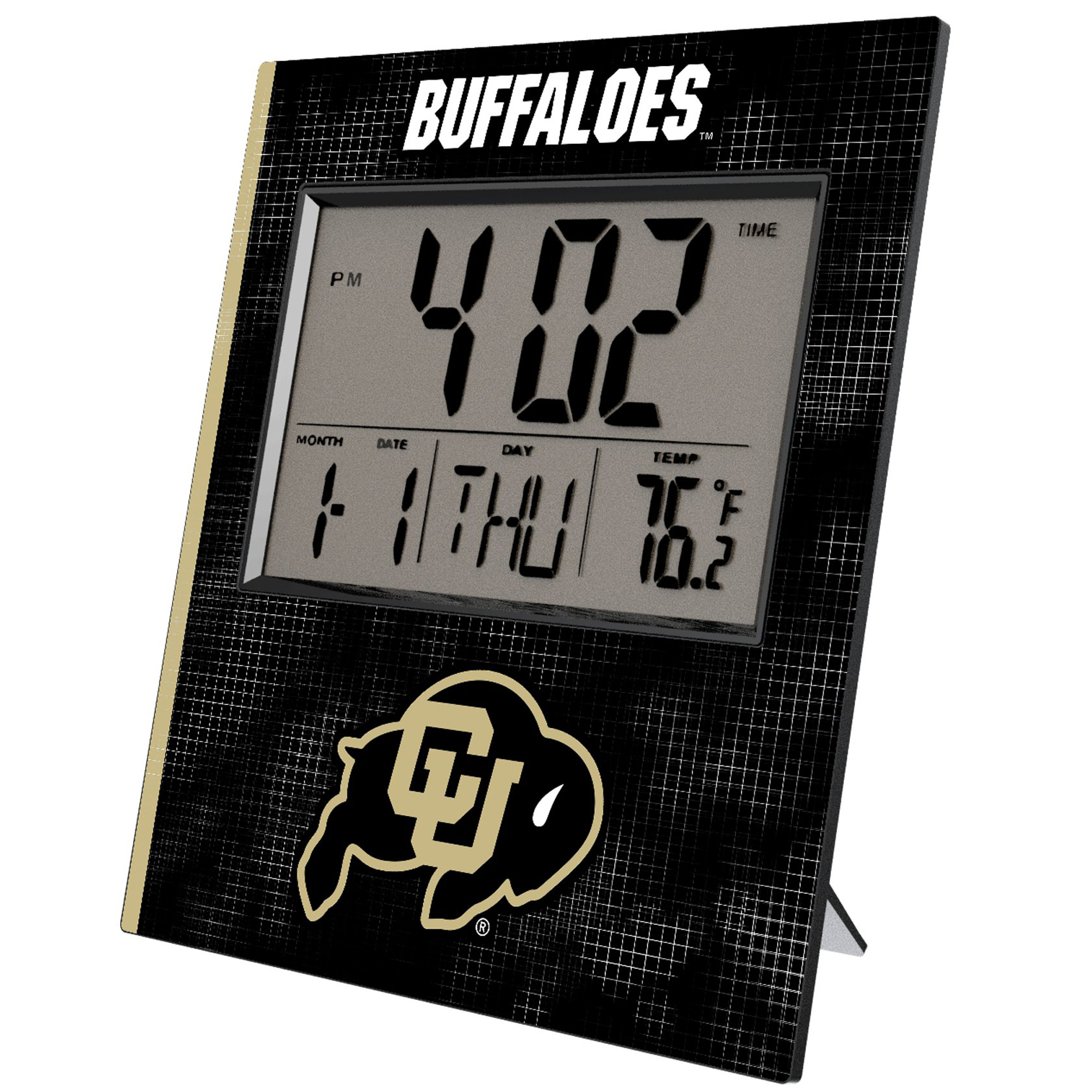 Keyscaper Colorado Buffaloes Cross Hatch Digital Desk Clock