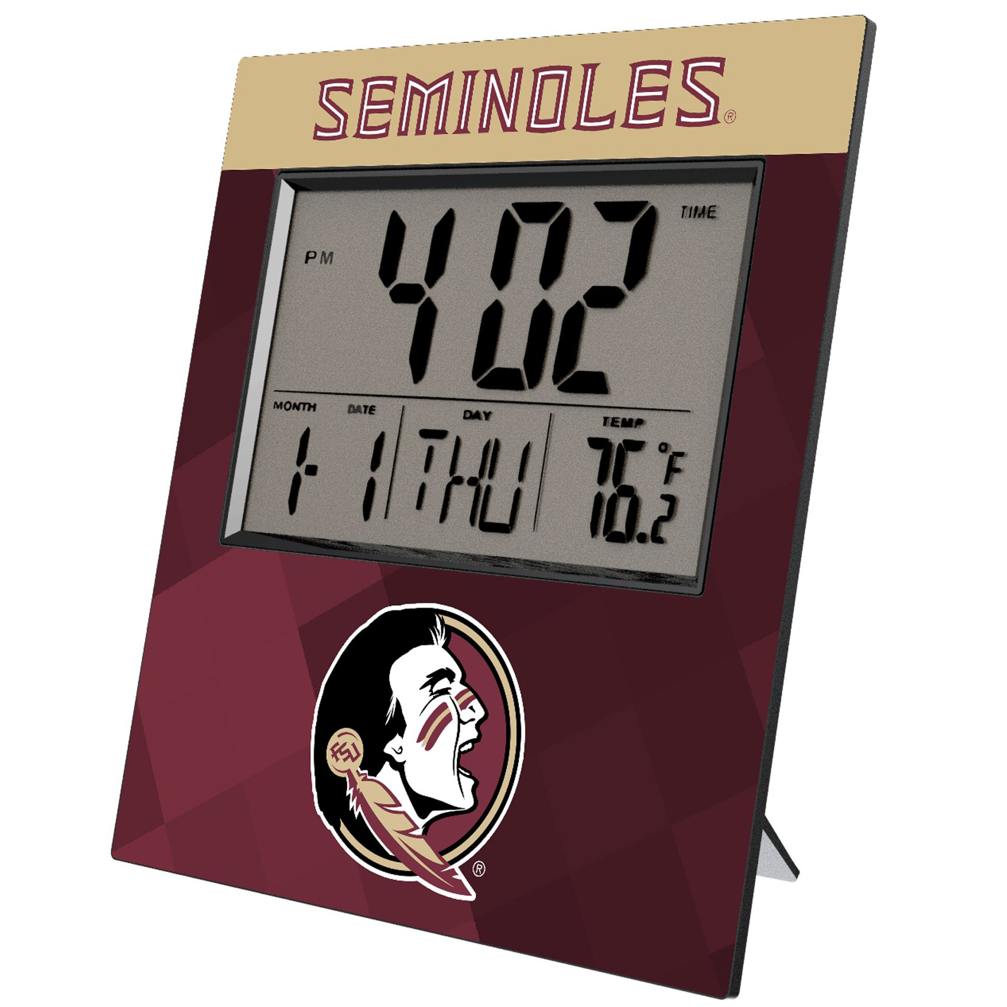 Keyscaper Florida State Seminoles Color Block Digital Desk Clock