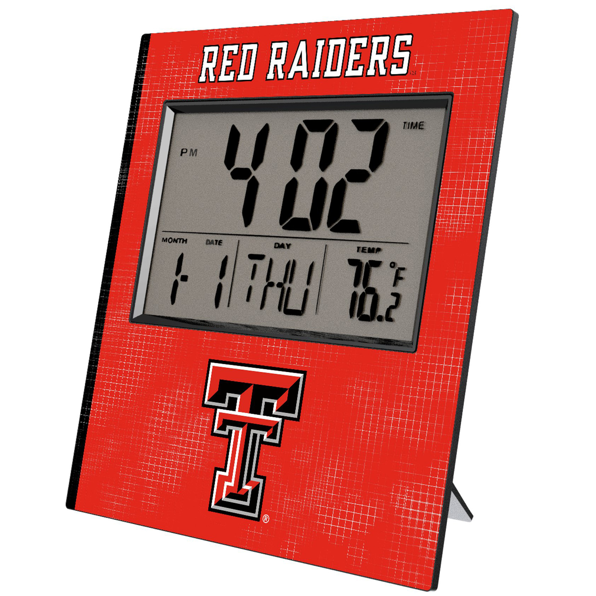 Keyscaper Texas Tech Red Raiders Cross Hatch Digital Desk Clock