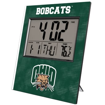 Keyscaper Ohio Bobcats Cross Hatch Digital Desk Clock