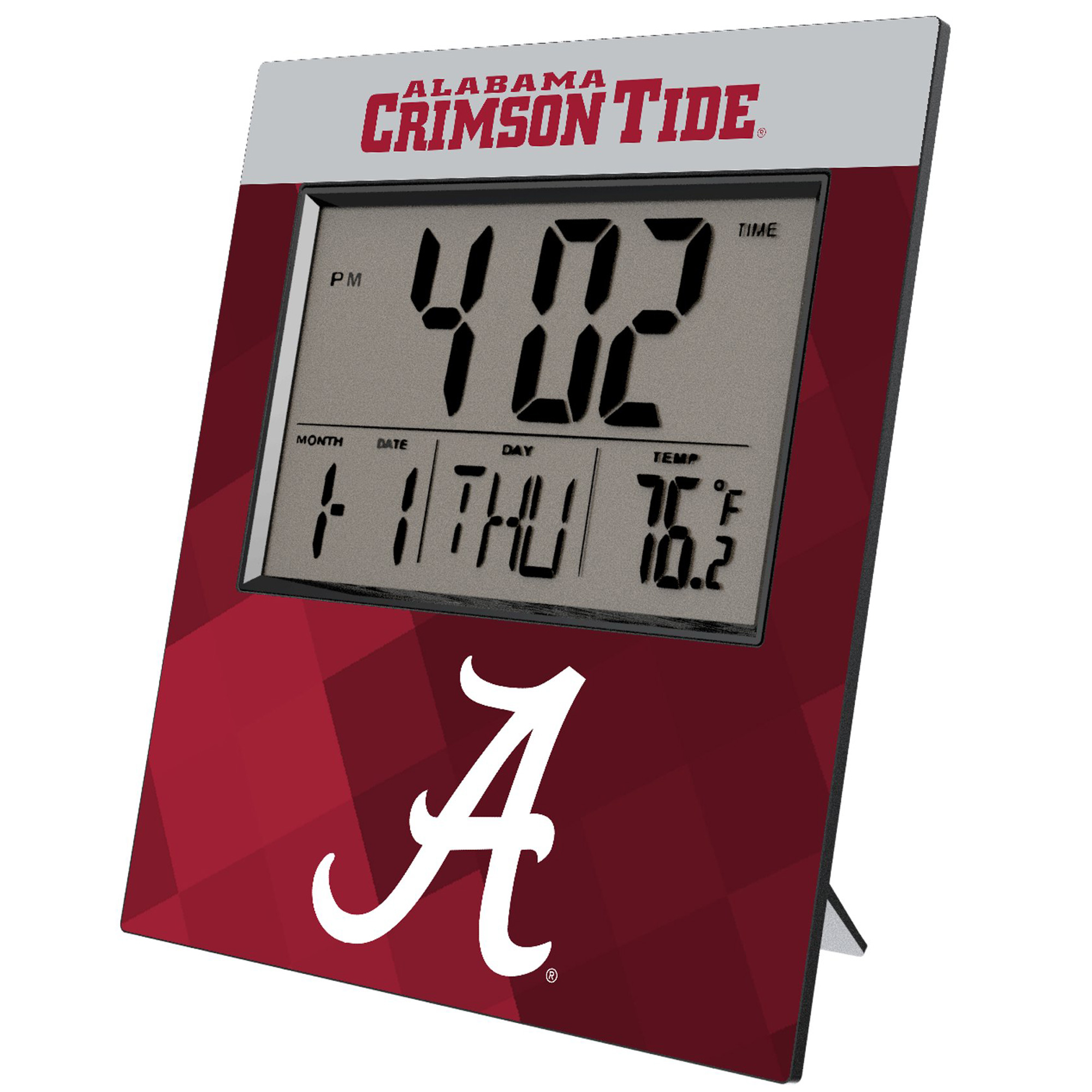Keyscaper Alabama Crimson Tide Color Block Digital Desk Clock