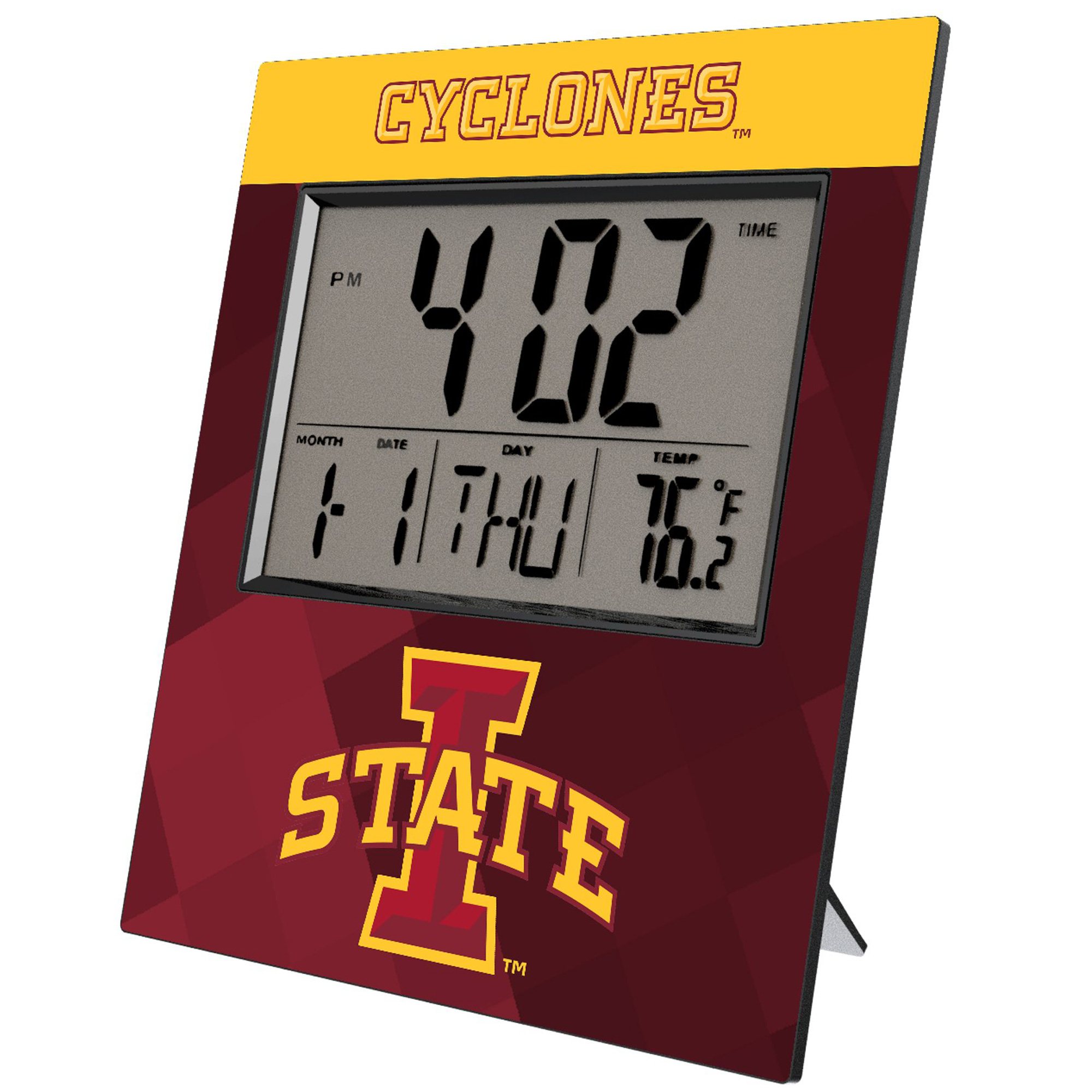Keyscaper Iowa State Cyclones Color Block Digital Desk Clock