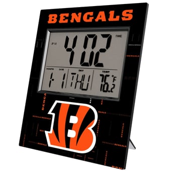 Keyscaper Cincinnati Bengals Quadtile Digital Desk Clock