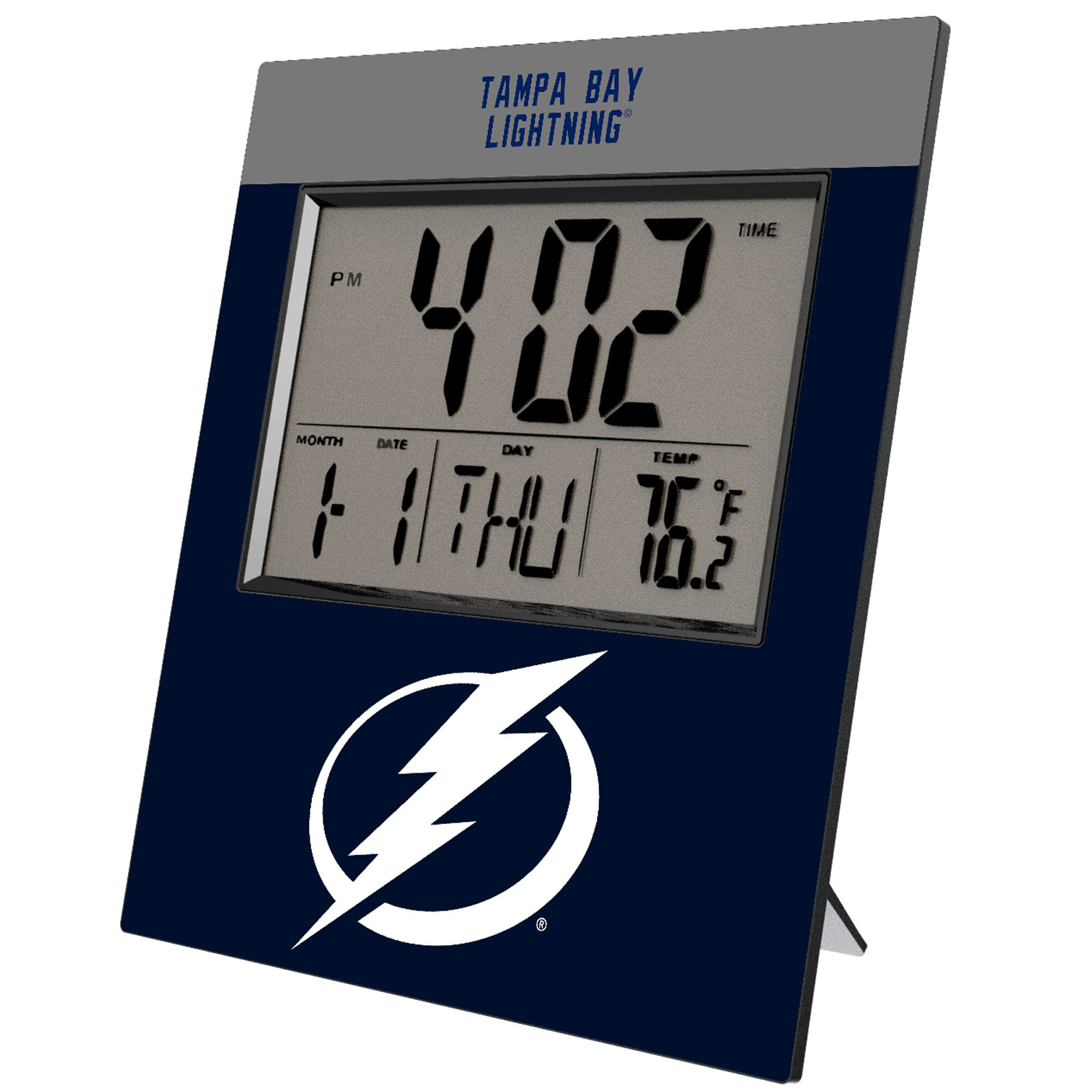Keyscaper Tampa Bay Lightning Color Block Digital Desk Clock Keyscaper Tampa Bay Lightning Color Block Digital Desk Clock