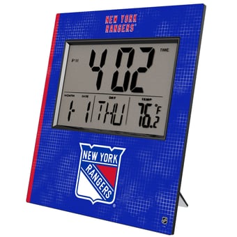 Keyscaper New York Rangers Cross Hatch Digital Desk Clock
