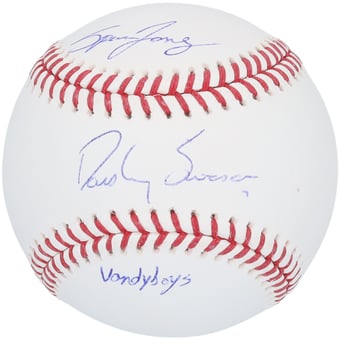 "Dansby Swanson Chicago Cubs & Spencer Jones New York Yankees Autographed Baseball with ""Vandyboys"" Inscription"