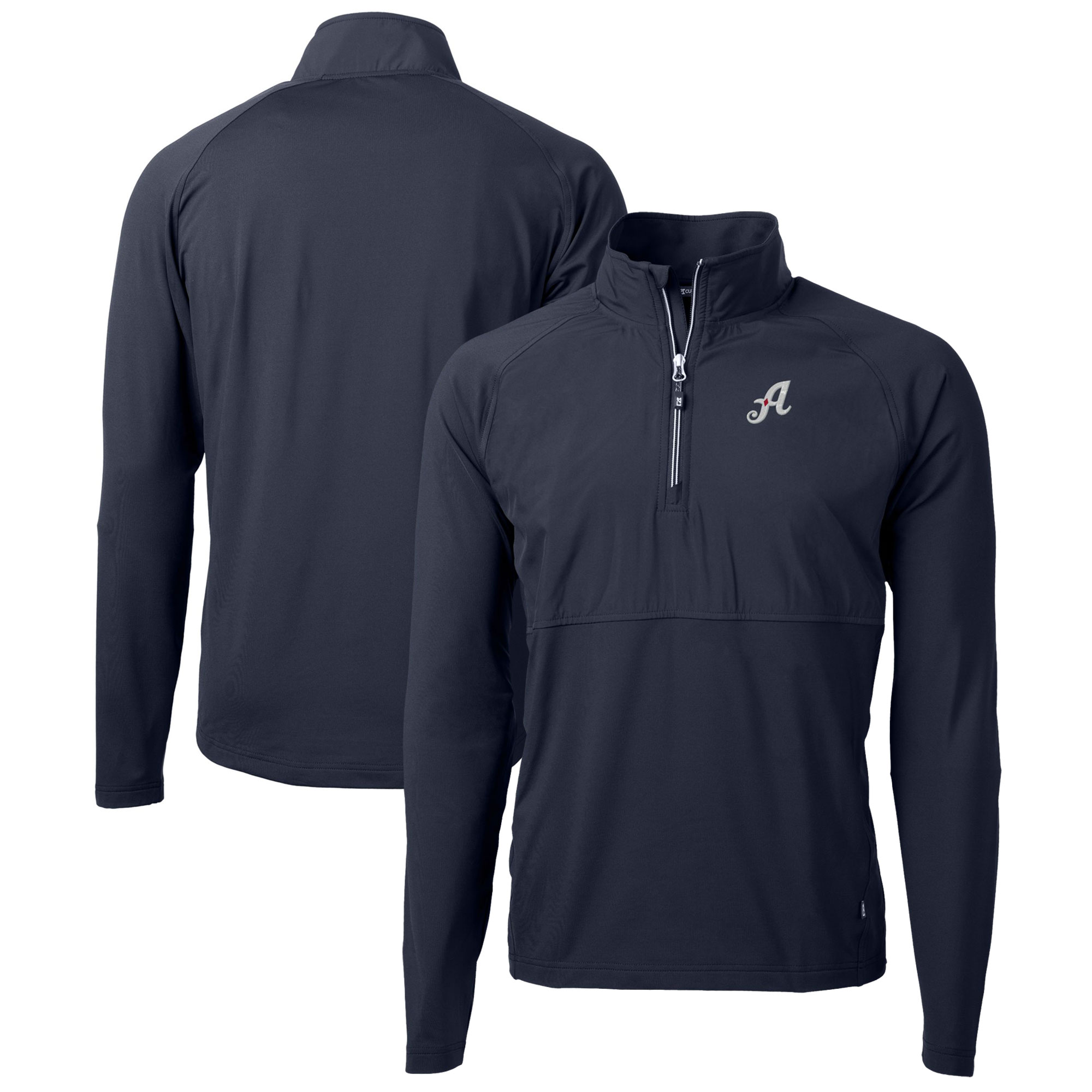 Men’s Cutter & Buck Navy Reno Aces Adapt Eco Knit Hybrid Recycled Quarter-Zip Top Men’s Cutter & Buck Navy Reno Aces Adapt Eco Knit Hybrid Recycled Quarter-Zip Top