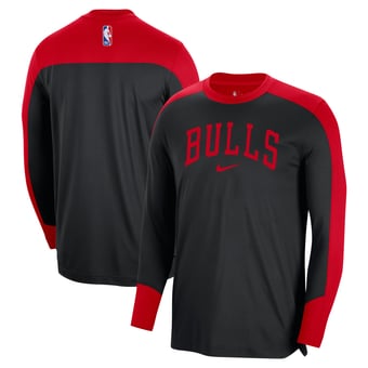 Men's Nike Black Chicago Bulls 2024/25 Authentic Pre-Game Legend Long Sleeve Shooting Shirt