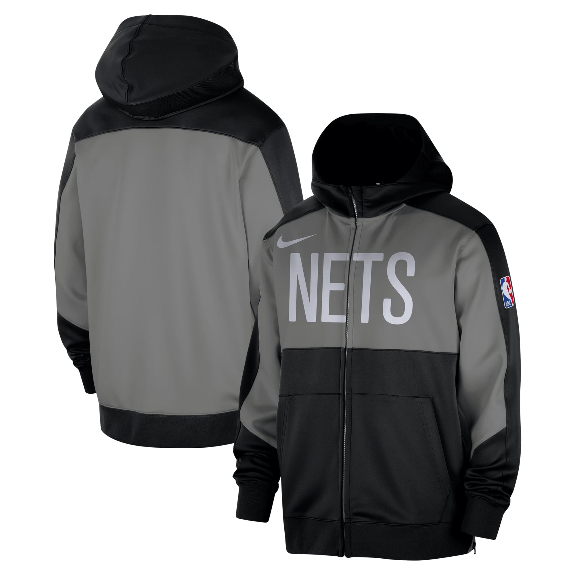 Men's Nike Black Brooklyn Nets Authentic On-Court Showtime Performance Full-Zip Hoodie