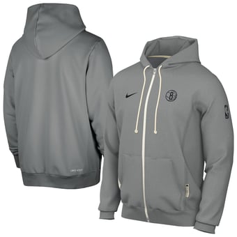 Men's Nike Gray Brooklyn Nets Authentic Standard Issue Full-Zip Hoodie Jacket