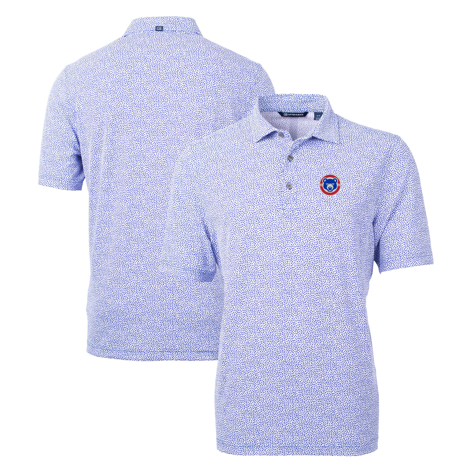 Men’s Cutter & Buck Blue South Bend Cubs Virtue Eco Pique Botanical Print Recycled Polo Men’s Cutter & Buck Blue South Bend Cubs Virtue Eco Pique Botanical Print Recycled Polo