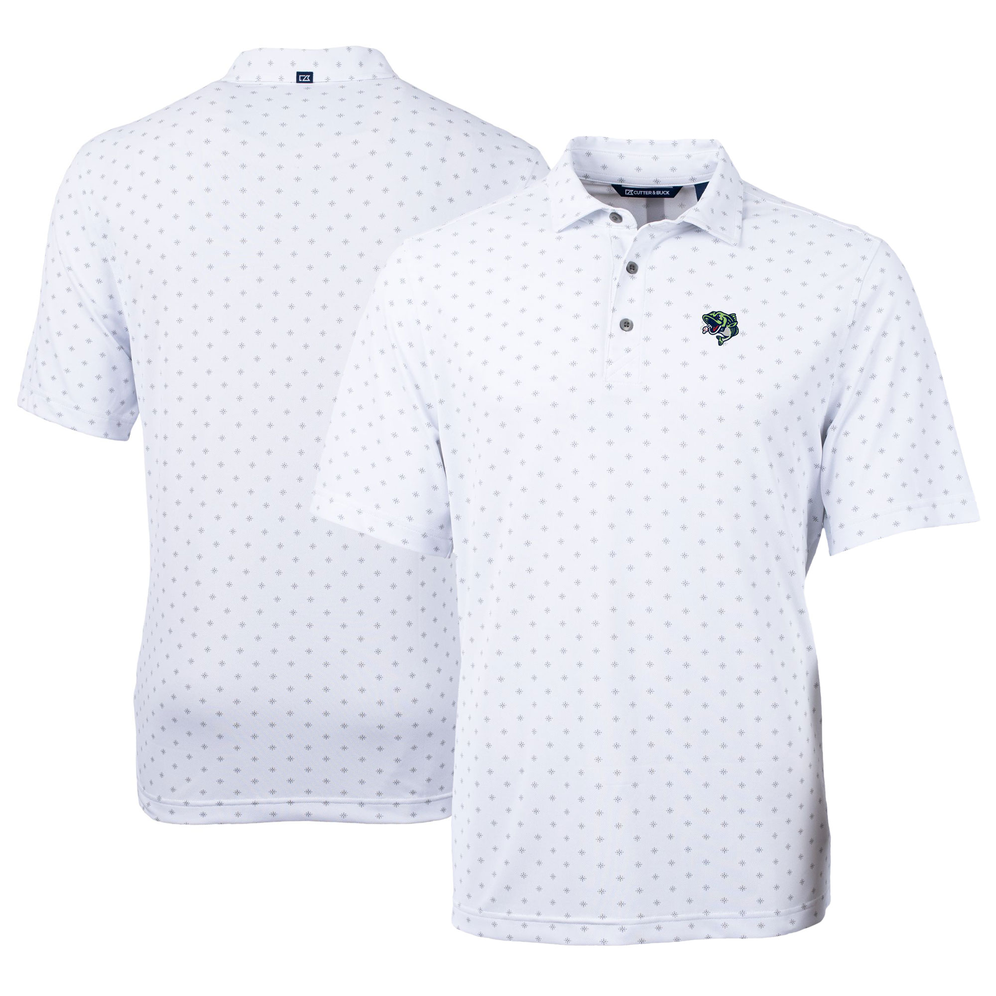 Men’s Cutter & Buck White Gwinnett Stripers Virtue Eco Pique Tile Print Recycled Polo Men’s Cutter & Buck White Gwinnett Stripers Virtue Eco Pique Tile Print Recycled Polo