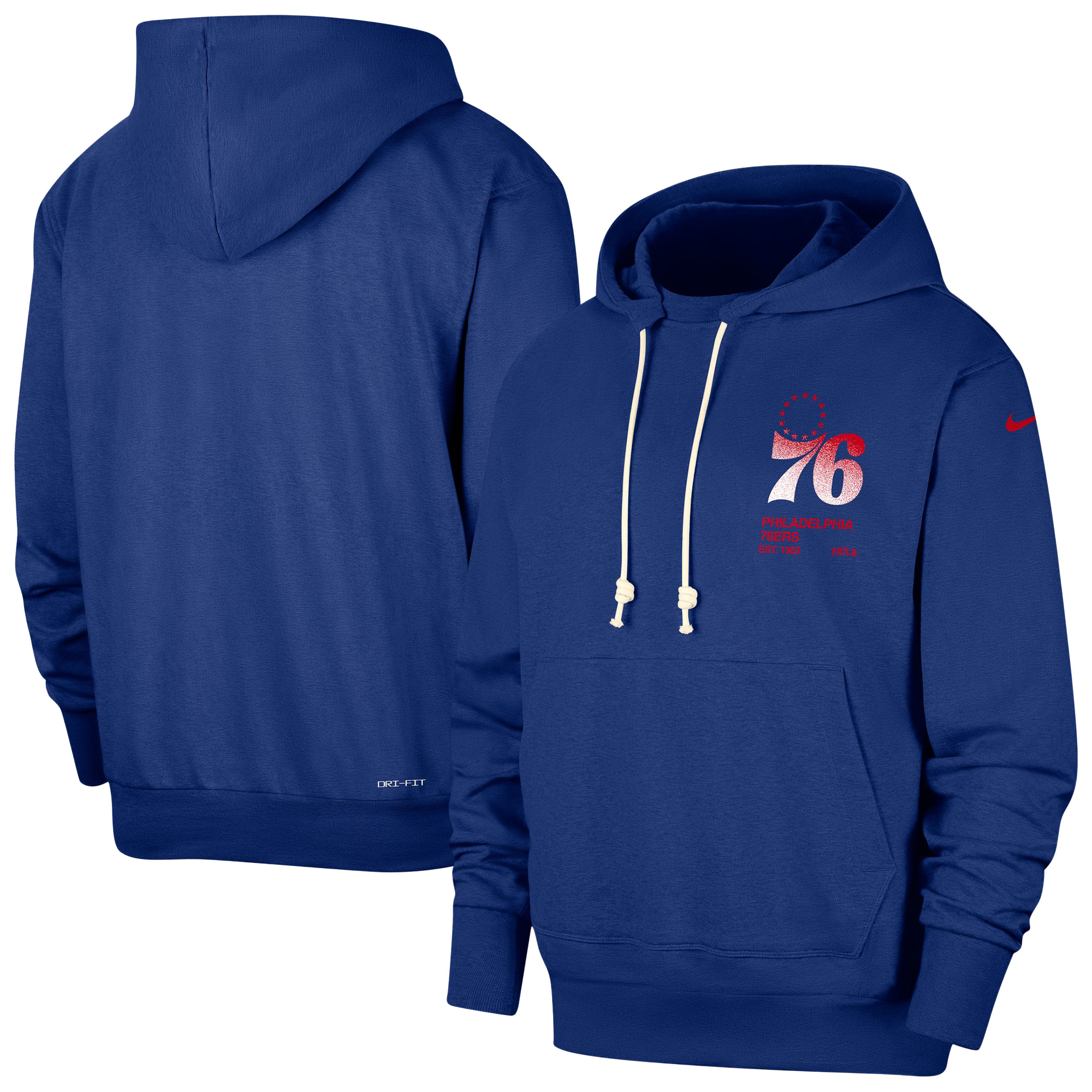 Men's Nike Royal Philadelphia 76ers Courtside Standard Issue Premium Performance Pullover Hoodie