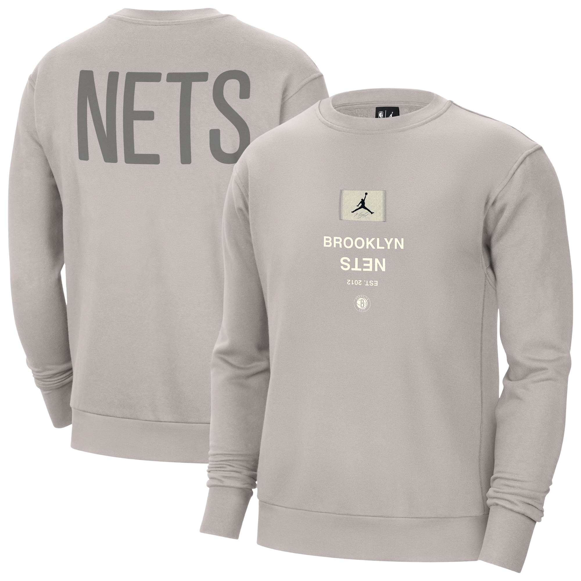 Men’s Jordan Brand Stone Brooklyn Nets Courtside Statement Edition Heavyweight Pullover Sweatshirt Men’s Jordan Brand Stone Brooklyn Nets Courtside Statement Edition Heavyweight Pullover Sweatshirt
