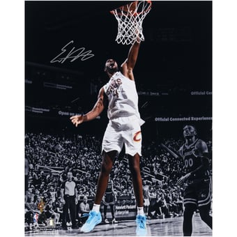 Evan Mobley Cleveland Cavaliers Autographed 16" x 20" White Jersey Dunk Spotlight Photograph