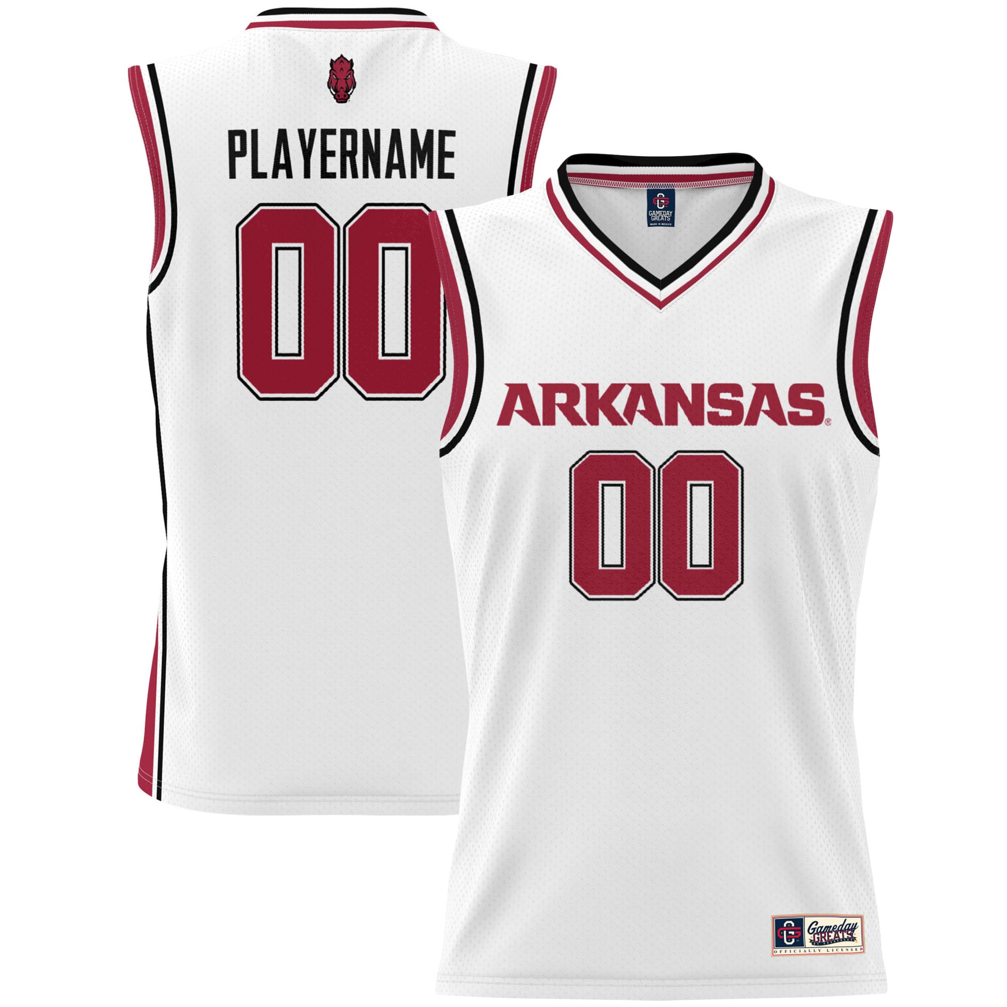 Youth GameDay Greats  White Arkansas Razorbacks NIL Pick-A-Player Lightweight Women's Basketball Jersey