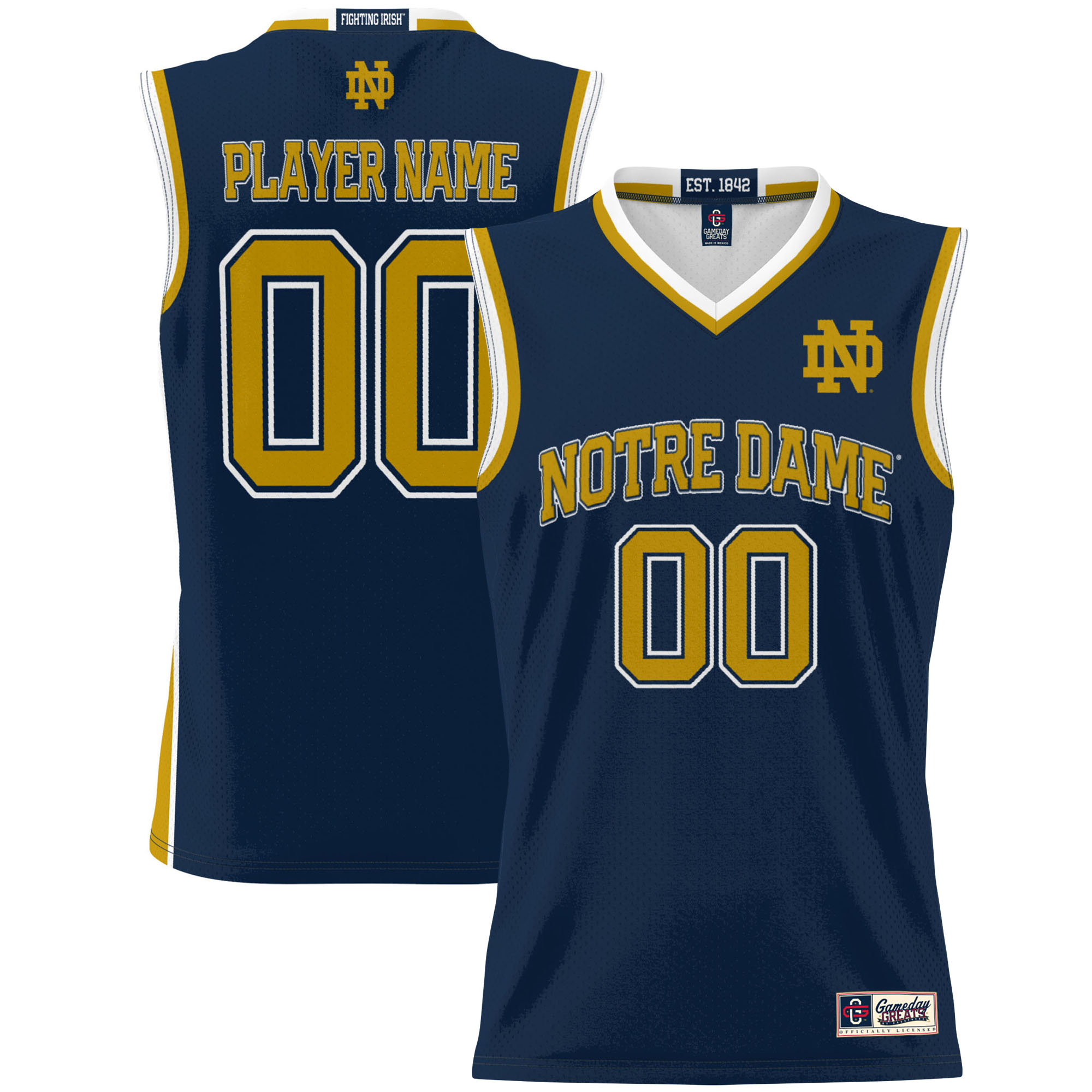Youth GameDay Greats Navy Notre Dame Fighting Irish NIL Pick-A-Player Lightweight Women’s Basketball Jersey Youth GameDay Greats Navy Notre Dame Fighting Irish NIL Pick-A-Player Lightweight Women’s Basketball Jersey