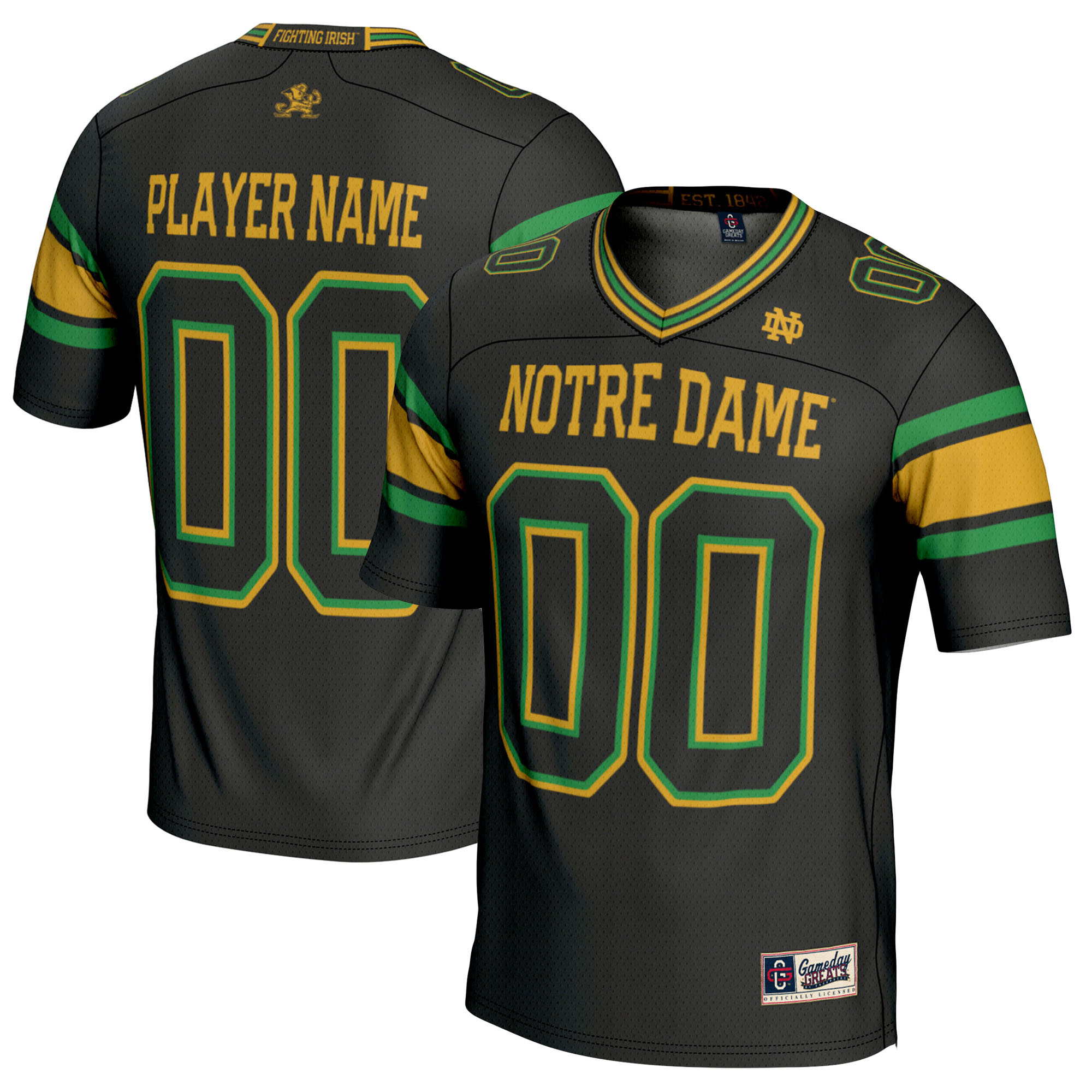 Youth GameDay Greats Black Notre Dame Fighting Irish NIL Pick-A-Player Football Jersey Youth GameDay Greats Black Notre Dame Fighting Irish NIL Pick-A-Player Football Jersey