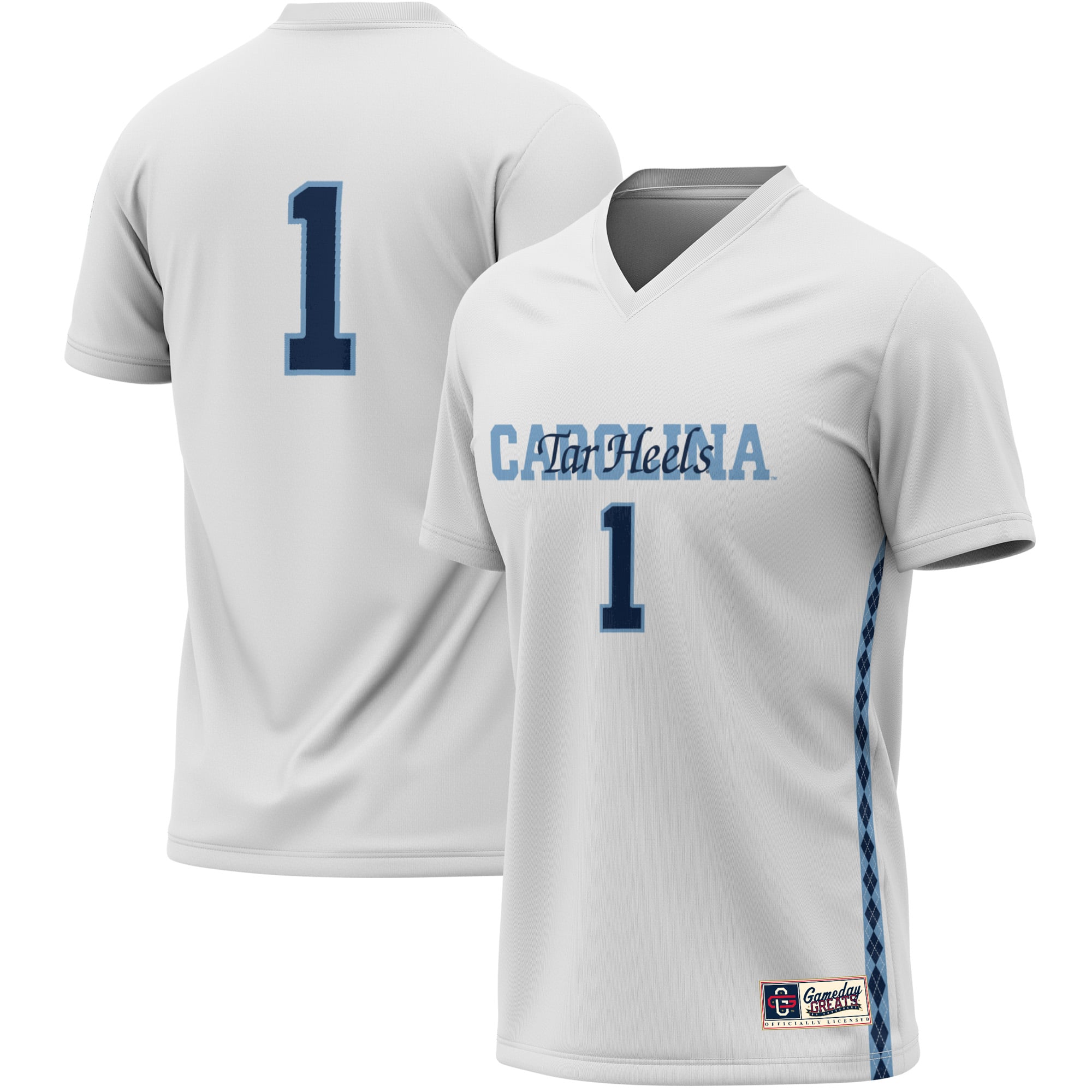 Youth GameDay Greats #1 White North Carolina Tar Heels Women's Soccer Lightweight Fashion Jersey