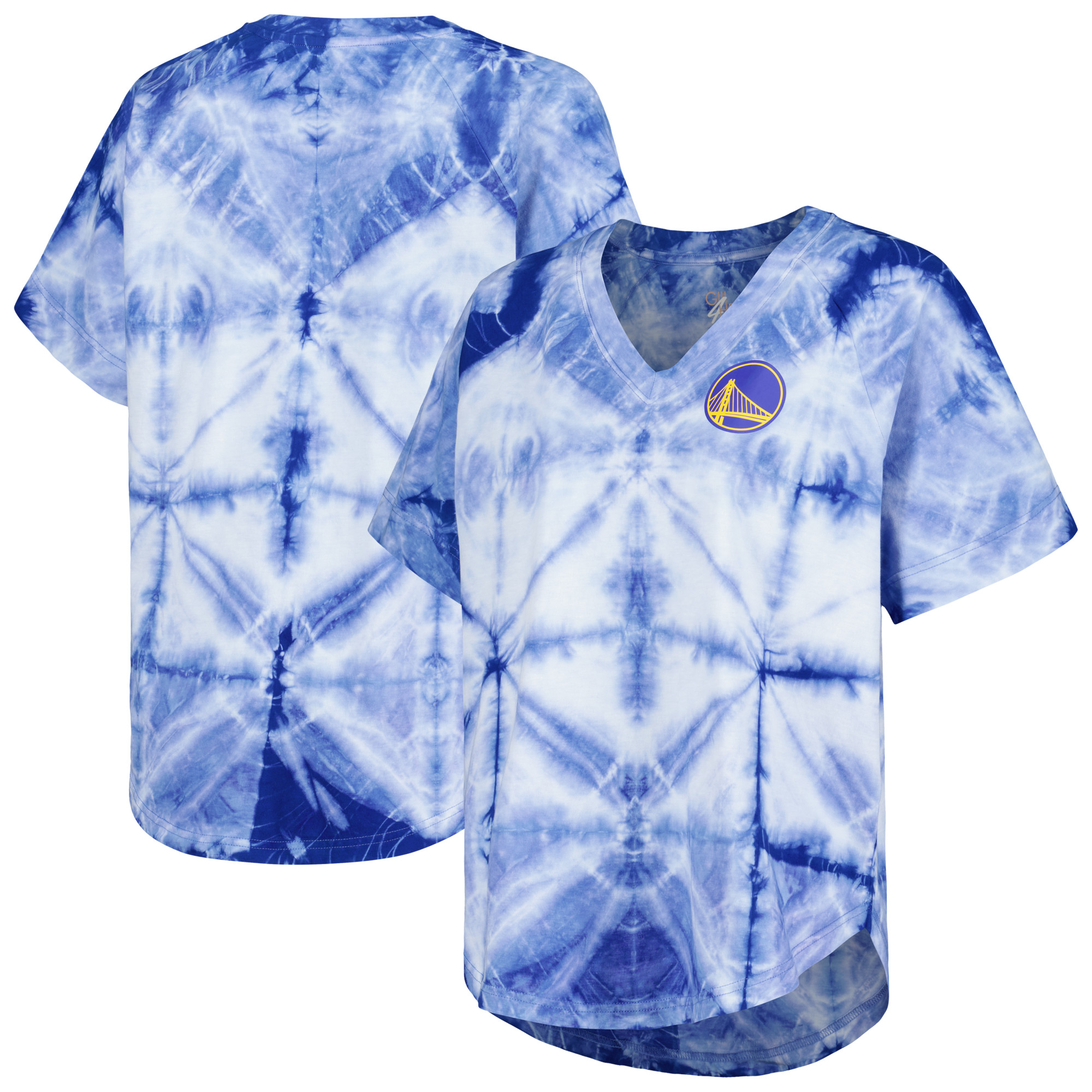 Women’s G-III 4Her by Carl Banks Royal Golden State Warriors Tournament Raglan Oversized Tie-Dye V-Neck T-Shirt Women’s G-III 4Her by Carl Banks Royal Golden State Warriors Tournament Raglan Oversized Tie-Dye V-Neck T-Shirt