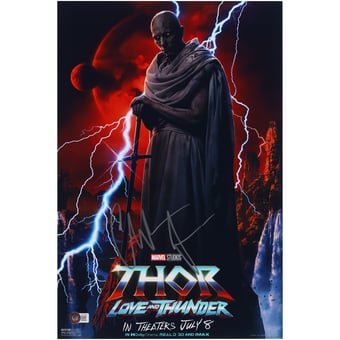 Christian Bale Thor: Love and Thunder Autographed 12" x 18" Movie Poster - BAS