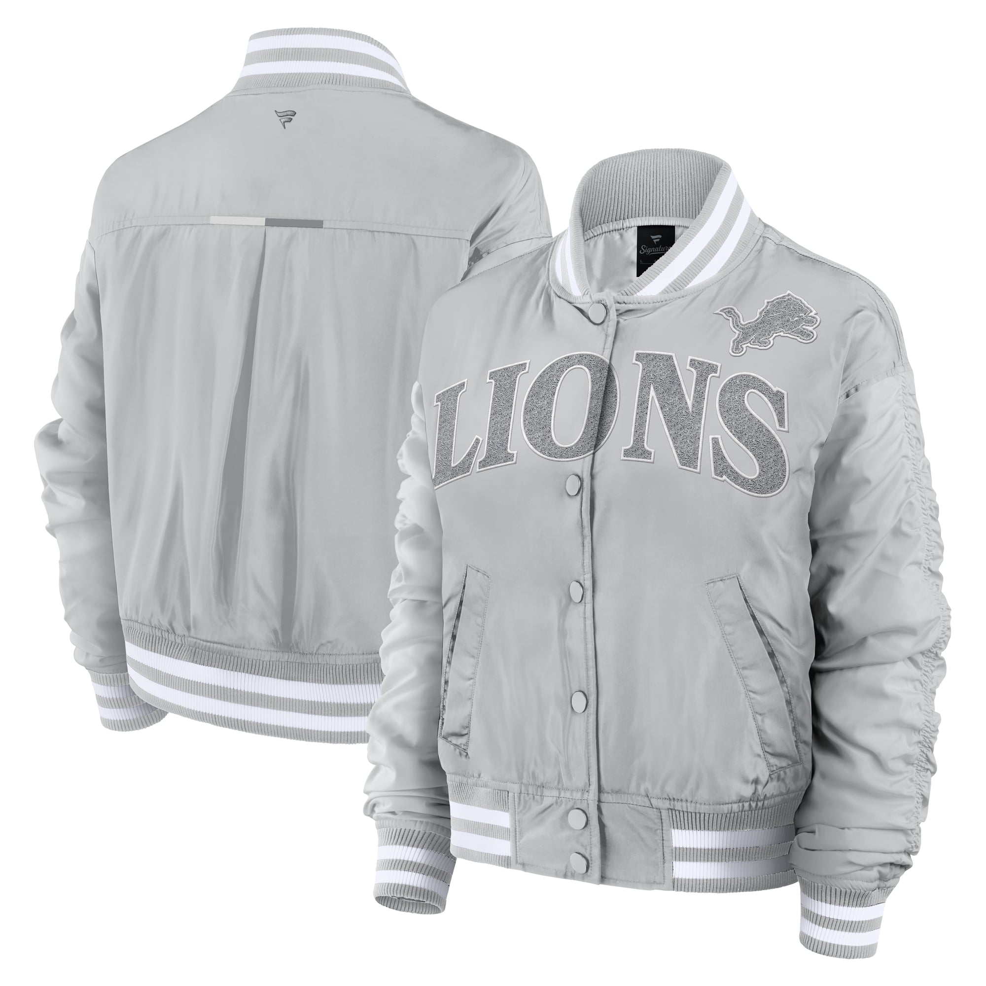 Women's Fanatics Gray Detroit Lions Elements Wave Full-Snap Jacket